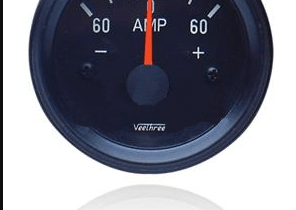 Amperimetro 60 x 60 bornes gruesos diametro 52 mm bisel negro