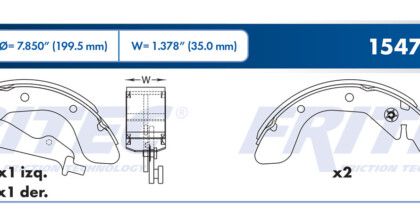 Balata Trasera Chevrolet Aveo,Spark,Beat 1.6 04-17