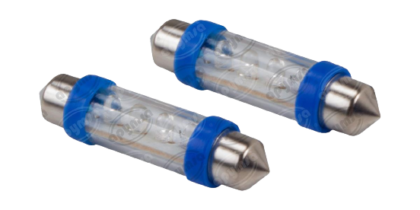 Foco Tipo Fusible Azul 4leds 10x44 (blister 2pzas)