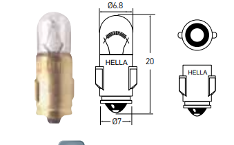 Foco 3799 Mini 12v 2w Volkswagen Sedan Tablero Hella
