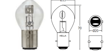 Foco 6245 Hella 45/45w Moto 12v