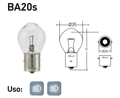 Foco 635 Moto F2 12v 35w Ba20d Hella