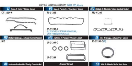 Junta JC-1205-1 Chevrolet 6 Cil 230 250 292