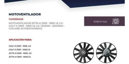 Motoventilador Volkswagen Jetta A3 C/Aire (303mm 250/100w)