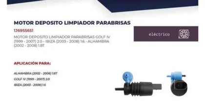 Motor Chisguetero Volkswagen Golf, Pointer C/Limpiador Trasero 99-04