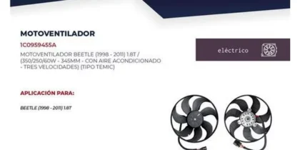 Motoventilador Volkswagen Beetle Turbo C/A Conector 4 Terminales