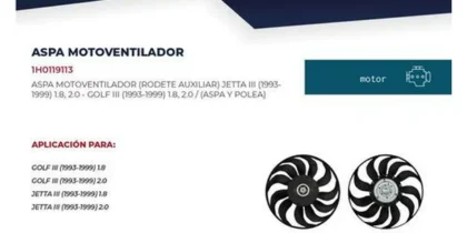 Motoventilador Volkswagen Golf-Jetta A3 C/A Auxiliar