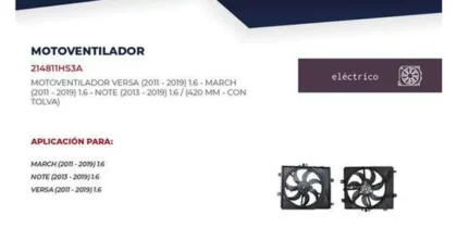Motoventilador Nissan March Versa 11-19