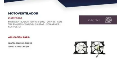 Motoventilador Nissan Tsuru III 92-17