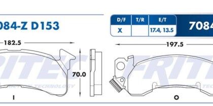 Balatas Delanteras D153 7084 Fritec Azul