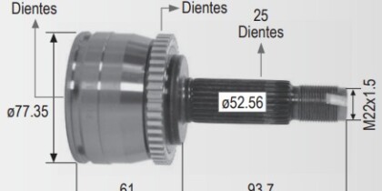 Espiga Lado Rueda Dodge Attitude 1.6 11-13