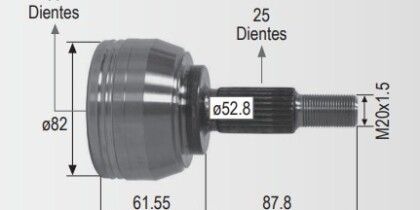 Espiga Lado Rueda Renault Duster 2.0 11-13