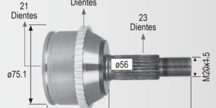 Espiga Renault Kangoo 1.6 04-17 21int 23ext