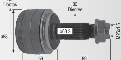 Espiga Lado Rueda Honda Oddyssey 05-10