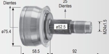 Espiga Chevrolet Sonic 1.6 Izq-Der 11-17 30 Ext. 25 Int.