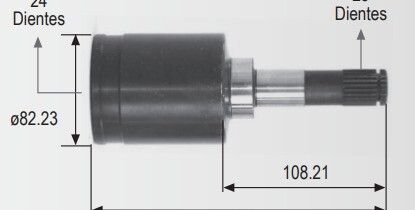 Espiga Ford Topaz 84-91 Izquierda 24int.23ext