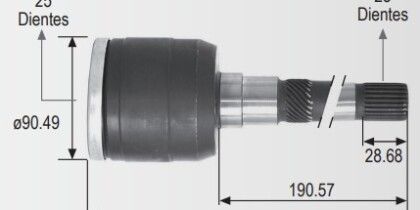 Espiga Dodge Spirit Shadow 91-94 25ext 25int