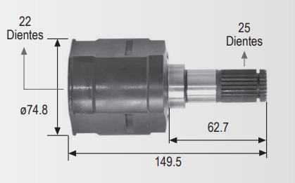 Espiga Dodge Atos 1.1 05-08 22int,25ext