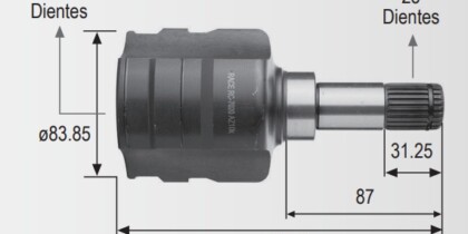 Espiga Chrysler Voyager 3.3 96-04 32int 25ext