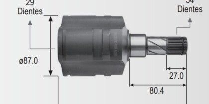 Espiga Chevrolet Optra 2.0 06-10 29int.34ext