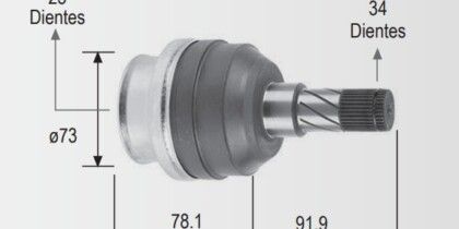 Espiga Chevrolet Zafira 1.8 2.0 00-04 25int 34ext