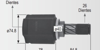 Espiga Nissan March 1.6 22int 26ext