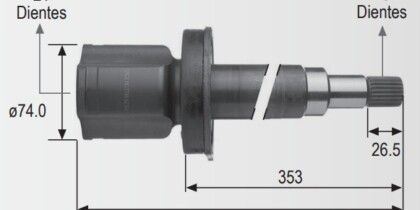 Espiga Ford Fiesta Ikon Courier 1.6 01-05 Std 23ext.21int.