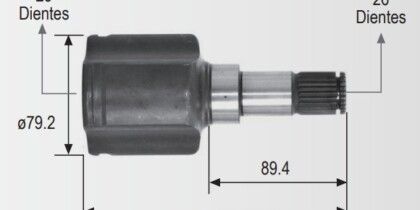 Espiga Ford Focus 2.0 00-05 26ext. 23int.