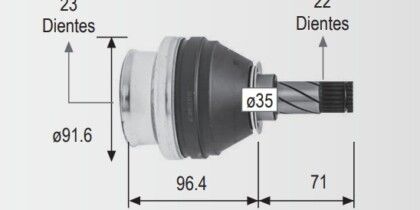 Espiga Chevrolet Tornado 22ext 23int