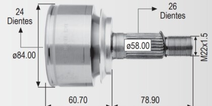 Espiga Honda Civic 1.8 02-10 24int 26ext