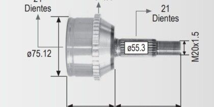 Espiga Nissan Platina 04-06 C/Abs