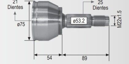 Espiga Ford Fiesta Ikon 00-04