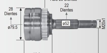Espiga Chevrolet Corsa 1.4 C/Abs 01-04 28int. 22ext