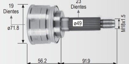 Espiga Suzuki Swift Amer.89-94