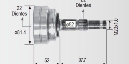 Espiga Chevrolet Corsa,Tornado 1.8 04-08 22int 22ext