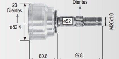 Espiga Chevrolet Tornado,Meriva 04-11 23int.22ext