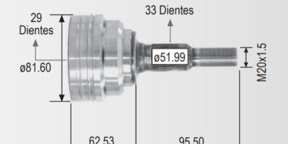 Espiga Chevrolet Optra 2.0 06-09 29int.33ext