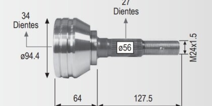 Espiga Lado Izquierdo Gm S10 S15 97-05