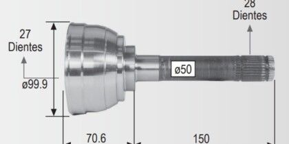 Espiga Nissan Frontier,Xterra 95-01 S/Abs 27int.28ext