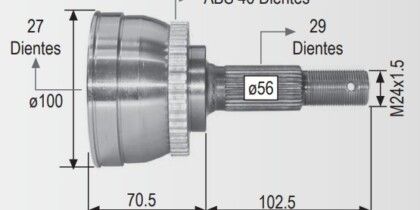 Espiga Nissan Maxima - Infiniti I30 95-99 C/Abs 27int.29ext
