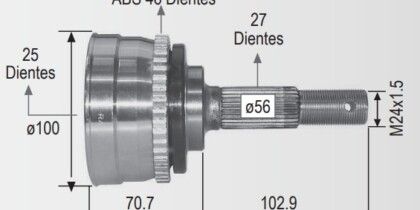 Espiga Nissan Maxima Sohc 85-94 C/Abs 25int.27ext