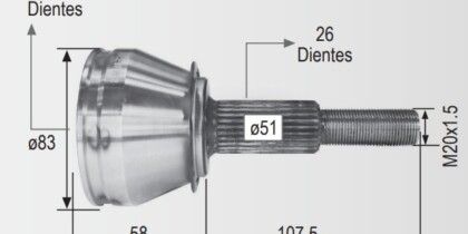 Espiga Ford Topaz,Tempo 92-94 28int.26ext