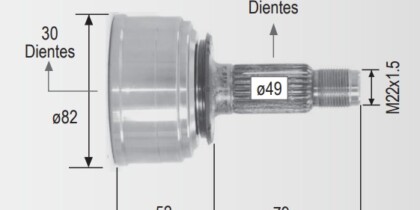 Espiga Honda Civic 88-91 26ext. 30int.