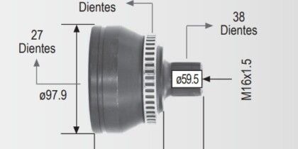 Espiga Volkswagen Passat 27int 38ext C/Abs