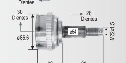 Espiga Chrysler Lebaron Caravan 92-95 C/Abs 30int.26ext