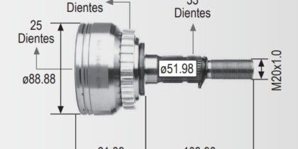 Espiga Chevrolet Astra Vectra C/Abs 01-04 25int.33ext