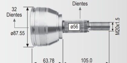 Espiga Ford Topaz-Tempo 92-96 32int.26ext.
