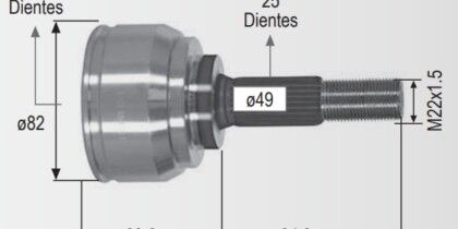 Espiga Nissan Tiida 1.8 10-14 23int 25ext