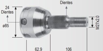Espiga Chevrolet Equinox - Pontiac Torrent 3.4 Atf S/Abs 01-08 24int.33ext