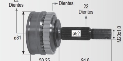 Espiga Chevrolet Vectra 1.6 C/Abs 01-04 22int,22ext